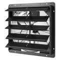 20-inch wall-mount shutter exhaust fan with automatic louvers, black housing and blades