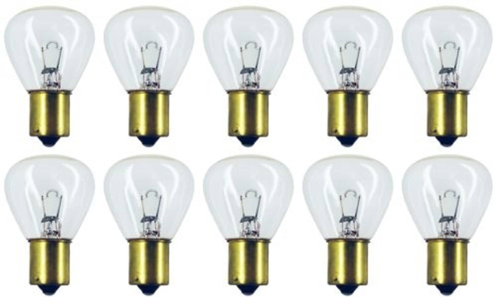 Clear glass light bulb with gold base, set of 10, teardrop filament style