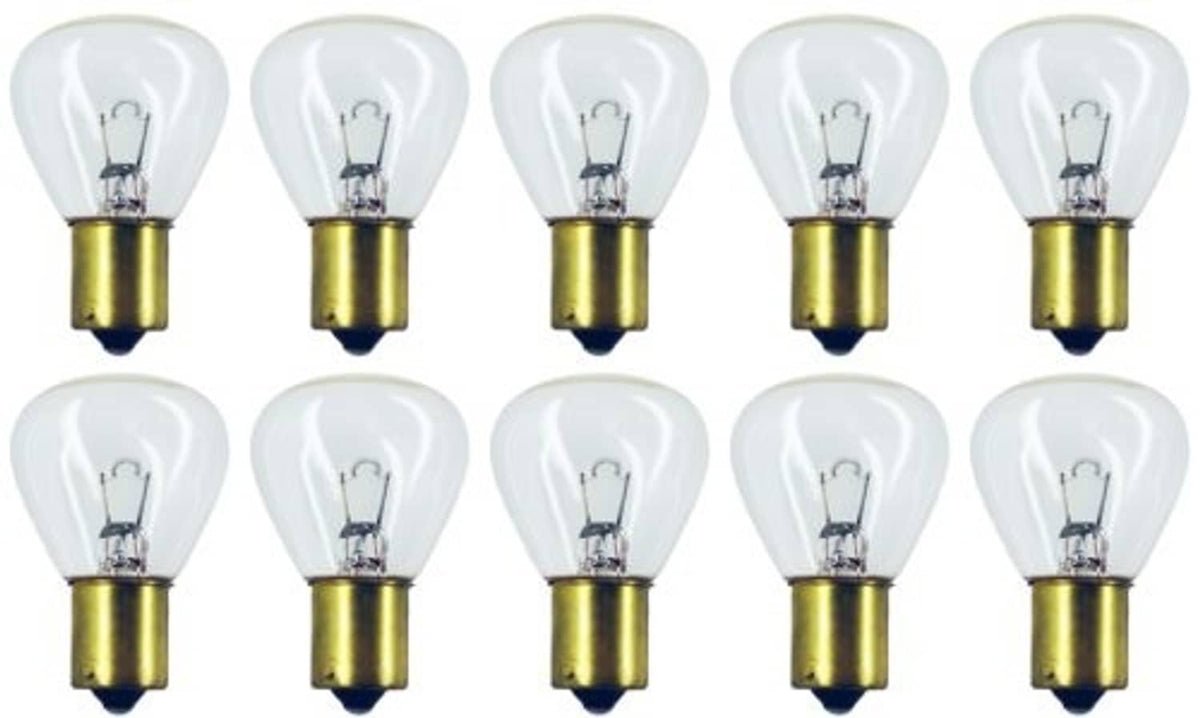 Clear glass light bulb with gold base, set of 10, teardrop filament style