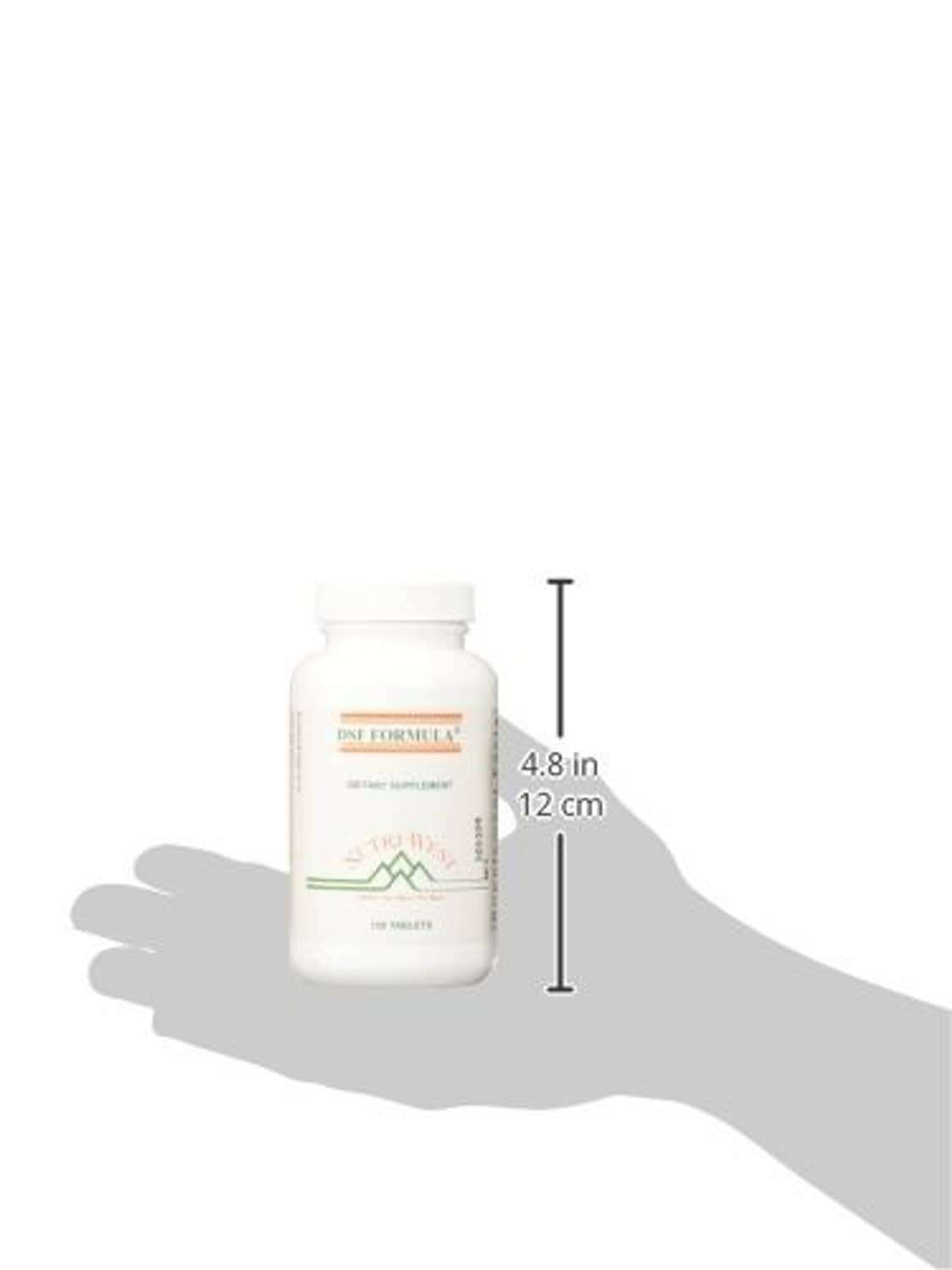 DSF Formula dietary supplement bottle size diagram, about 4.8 in