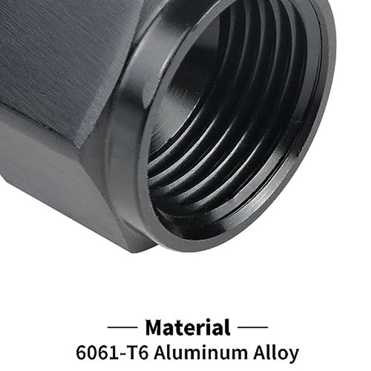 6061-T6 aluminum alloy adapter fitting, male ORB threaded end