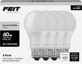 A19 LED light bulb with frosted white glass, E26 medium base, neutral white light.