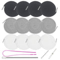 12-piece replacement drawstring cord set in dark, gray, and white coils with tips