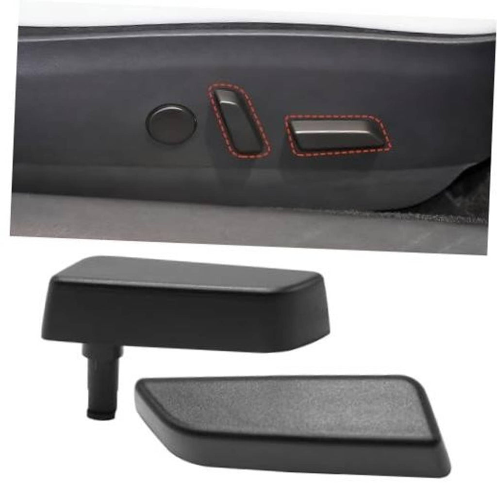 Set of black right-side seat button covers with one large and one smaller piece.