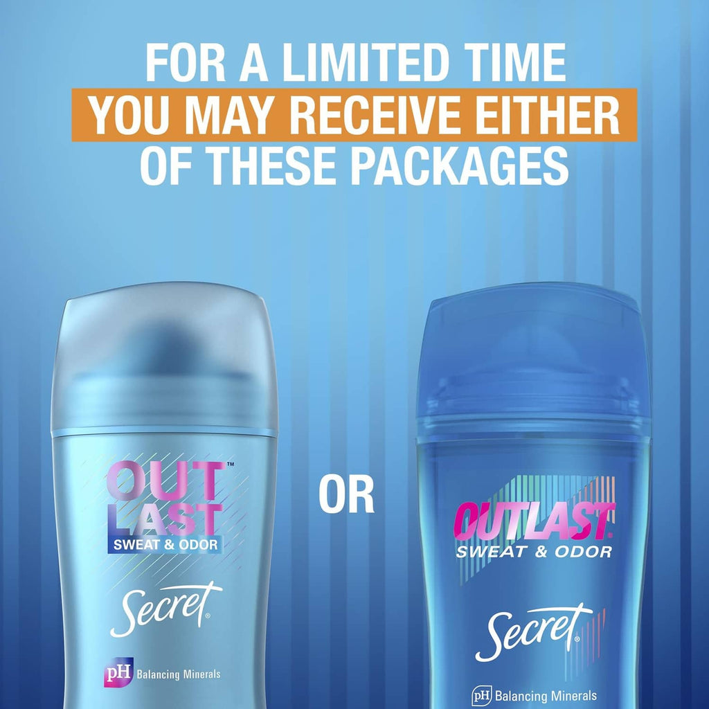Secret Outlast clear gel antiperspirant deodorant set showing two bottle options