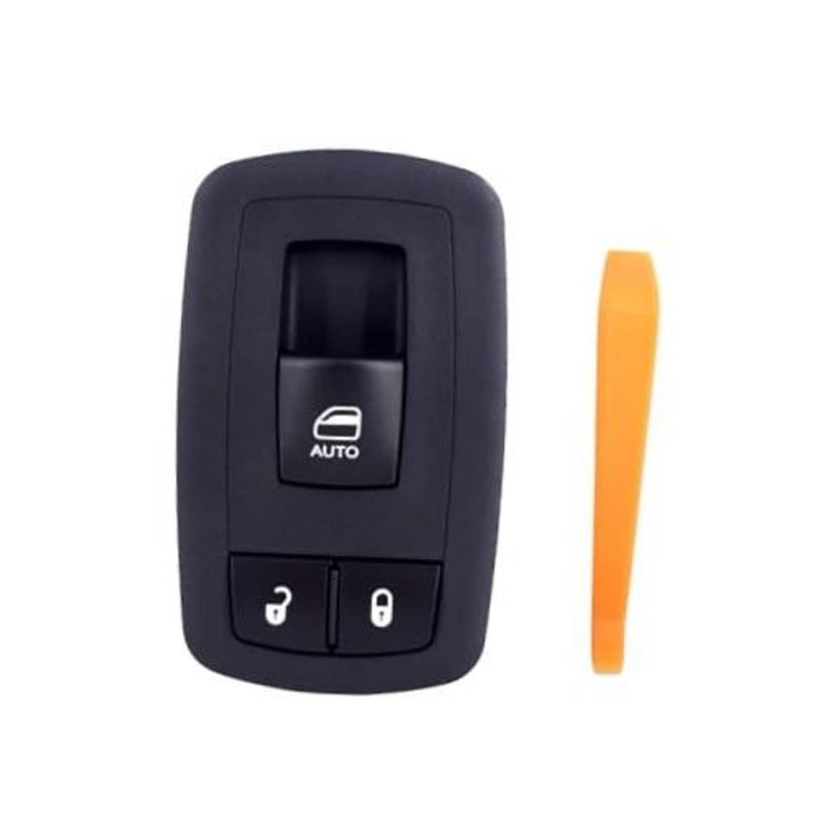 Black passenger window control switch with AUTO button and lock/unlock icons