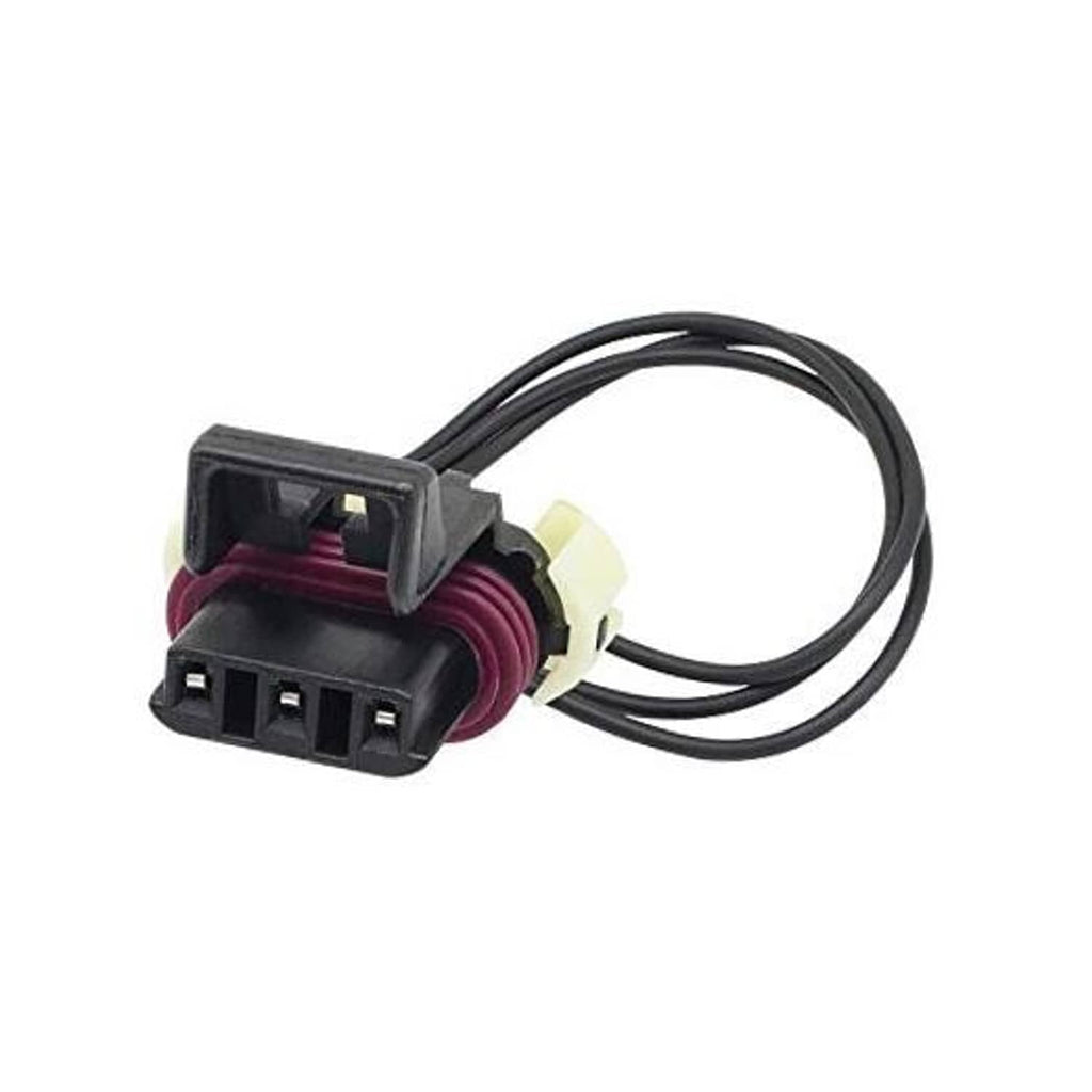 Engine camshaft sensor connector with wire harness and maroon connector body