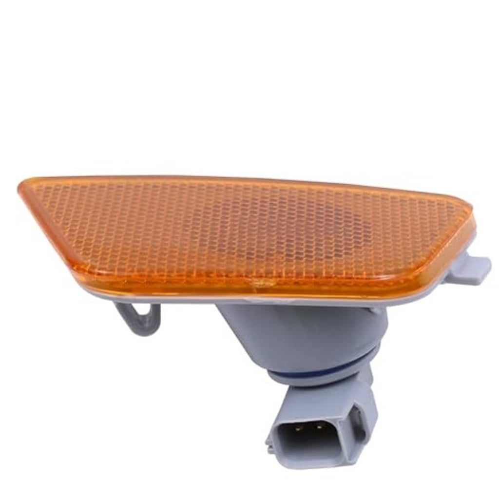 Amber front bumper side marker light lens with socket, triangular shape