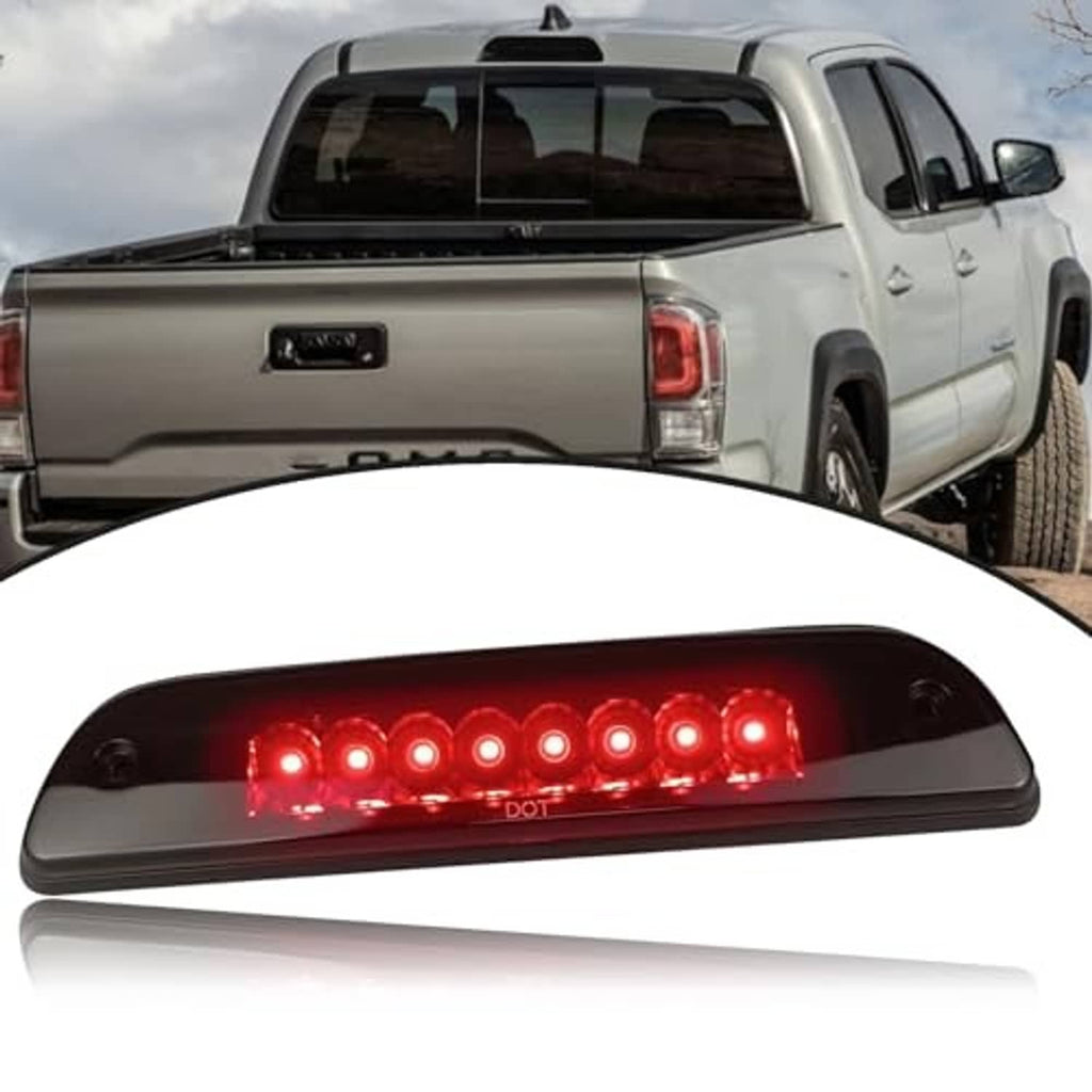 LED third brake light assembly showing lit red LED dots across black housing