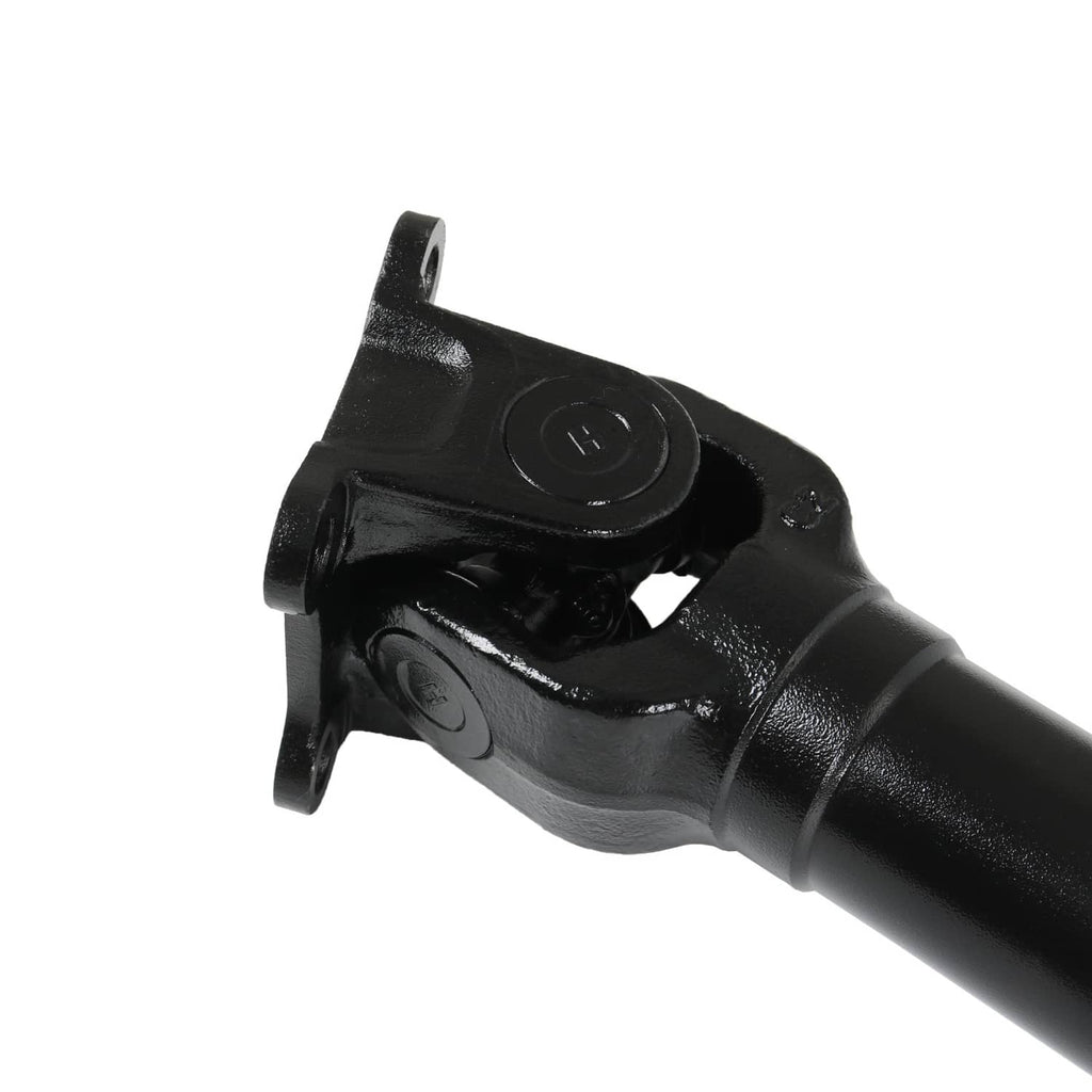Front driveshaft prop shaft assembly with glossy black joint housing and flange connection