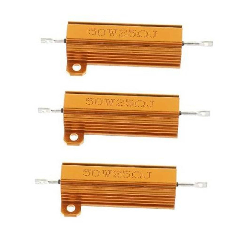 Wirewound power resistor with aluminum case, screw-mount bracket and two leads, 25 ohm