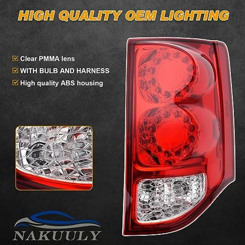 Right rear tail light with red lens top and clear bottom reflector lamp panel