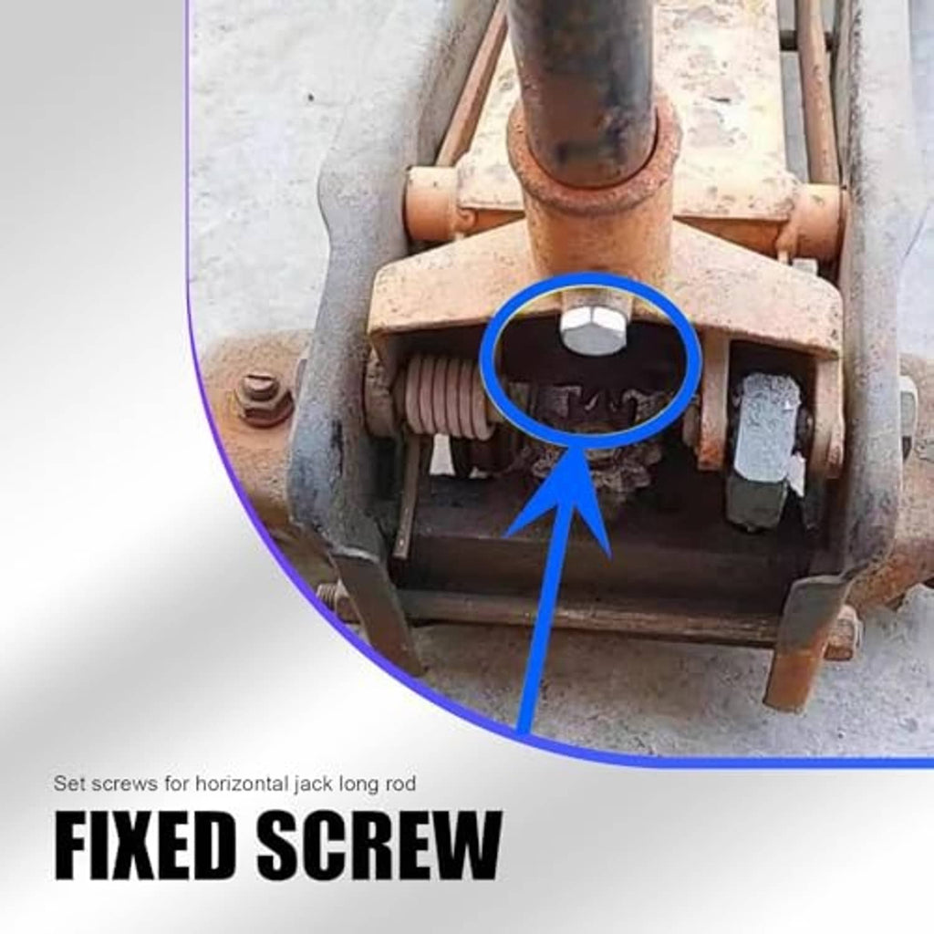 Fixed screw bolt inside floor jack linkage, hex head with threaded stem