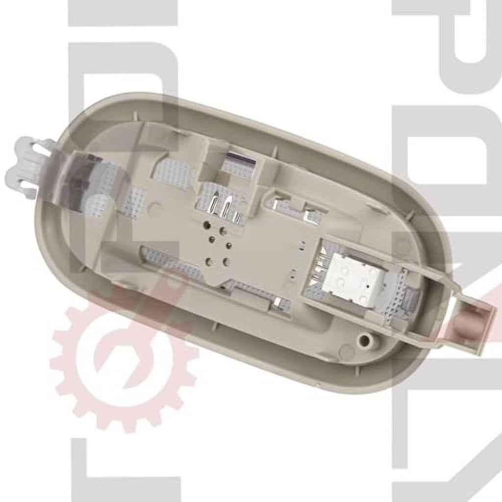 Car interior dome lamp cutaway with internal circuitry and mounting bracket