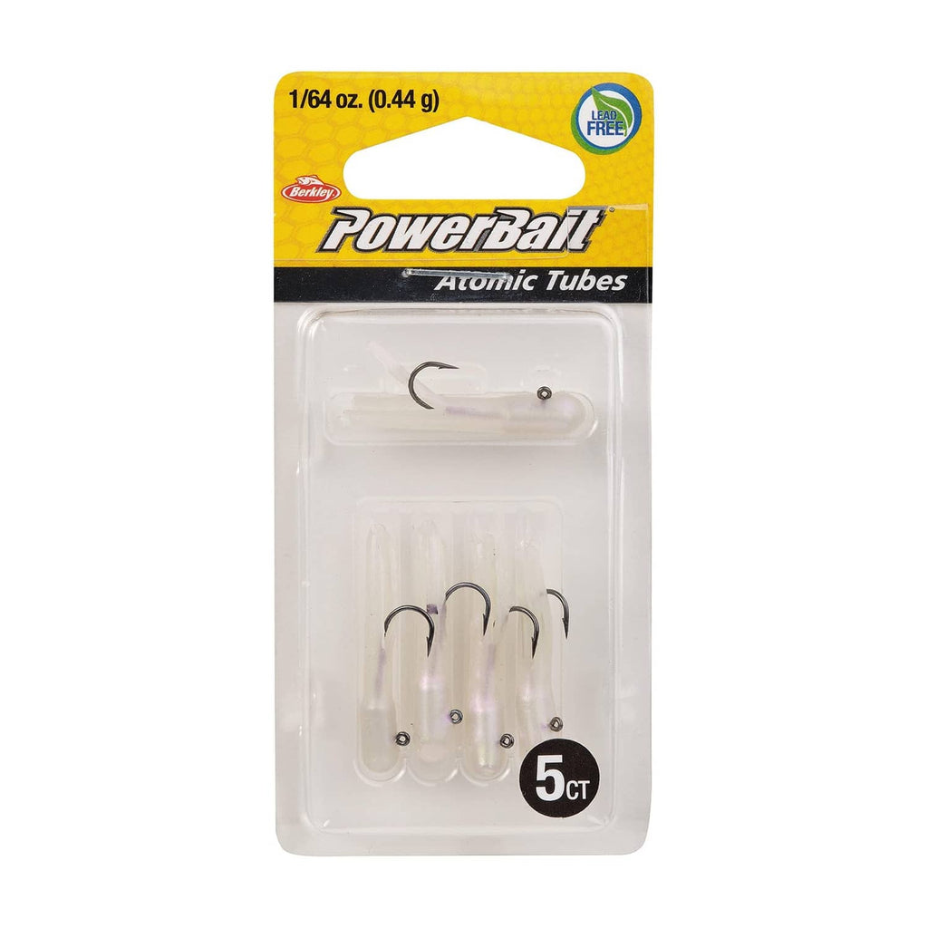 Berkley Powerbait Atomic Tubes pre-rigged fishing hooks, 5 count package