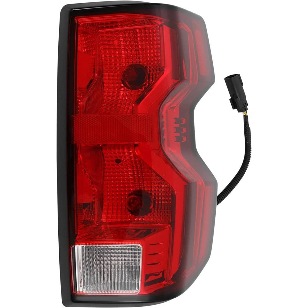 Right LED tail light with red lens and clear bottom reverse light, black frame
