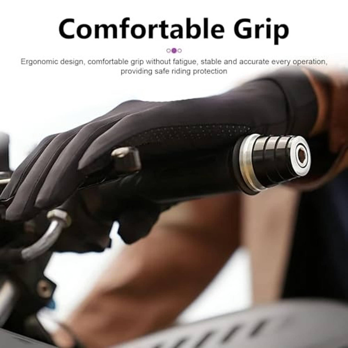 Motorcycle clutch lever with textured grip, black with metal pivot hardware