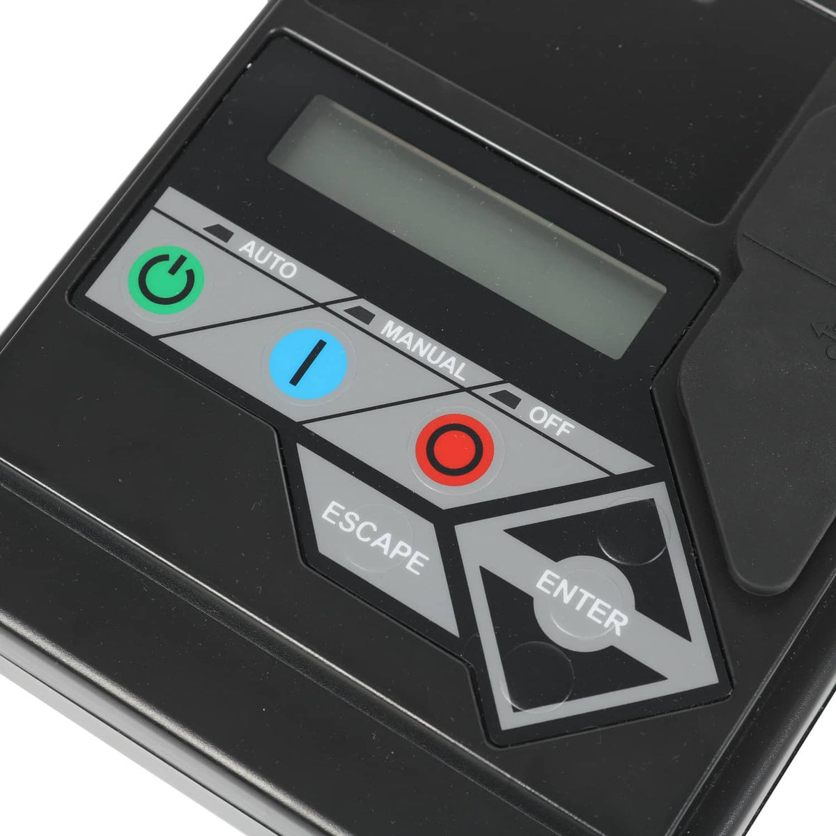 Black controller control panel with LCD window and AUTO/MANUAL, OFF controls
