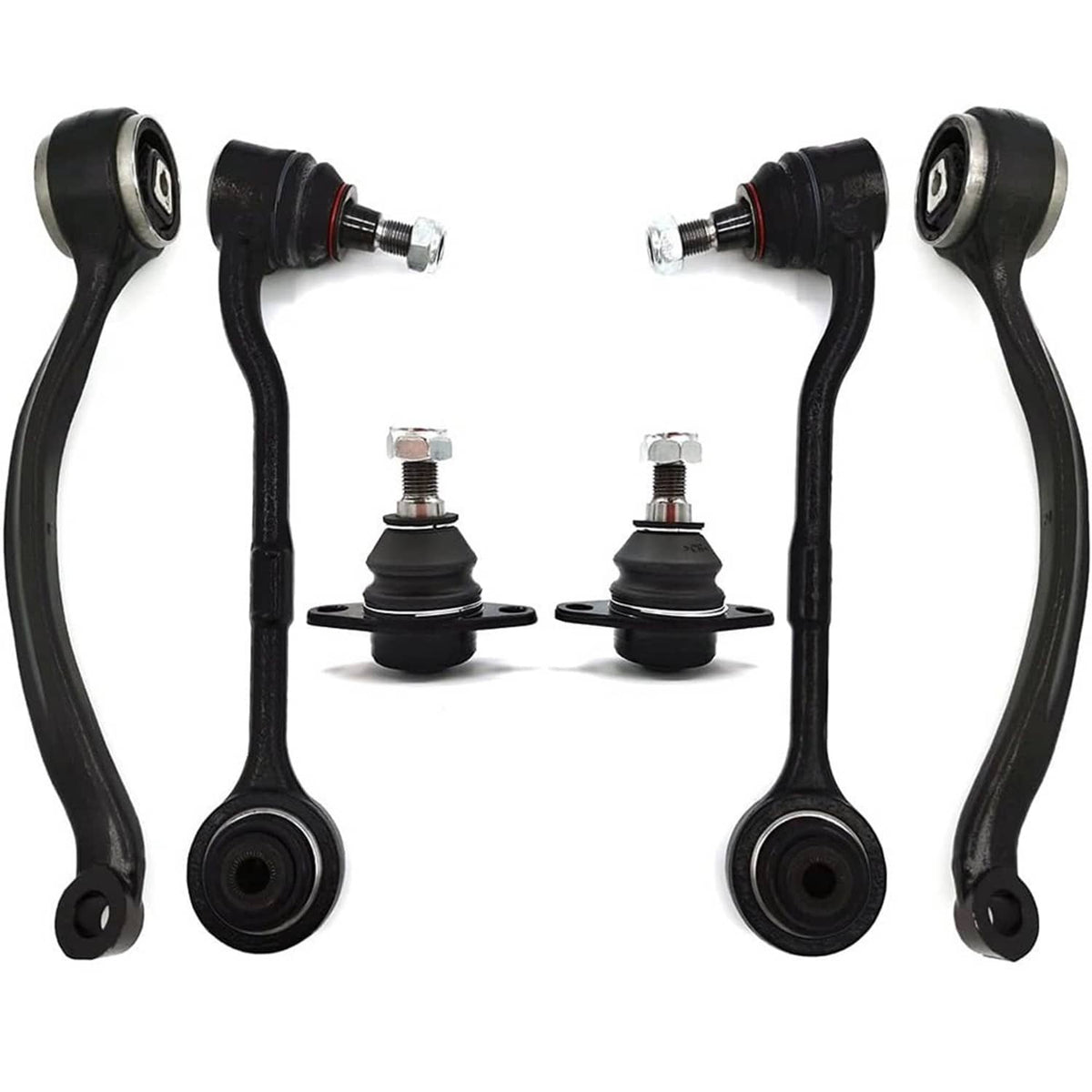 Front suspension kit with two control arms and two ball joints with mounting hardware