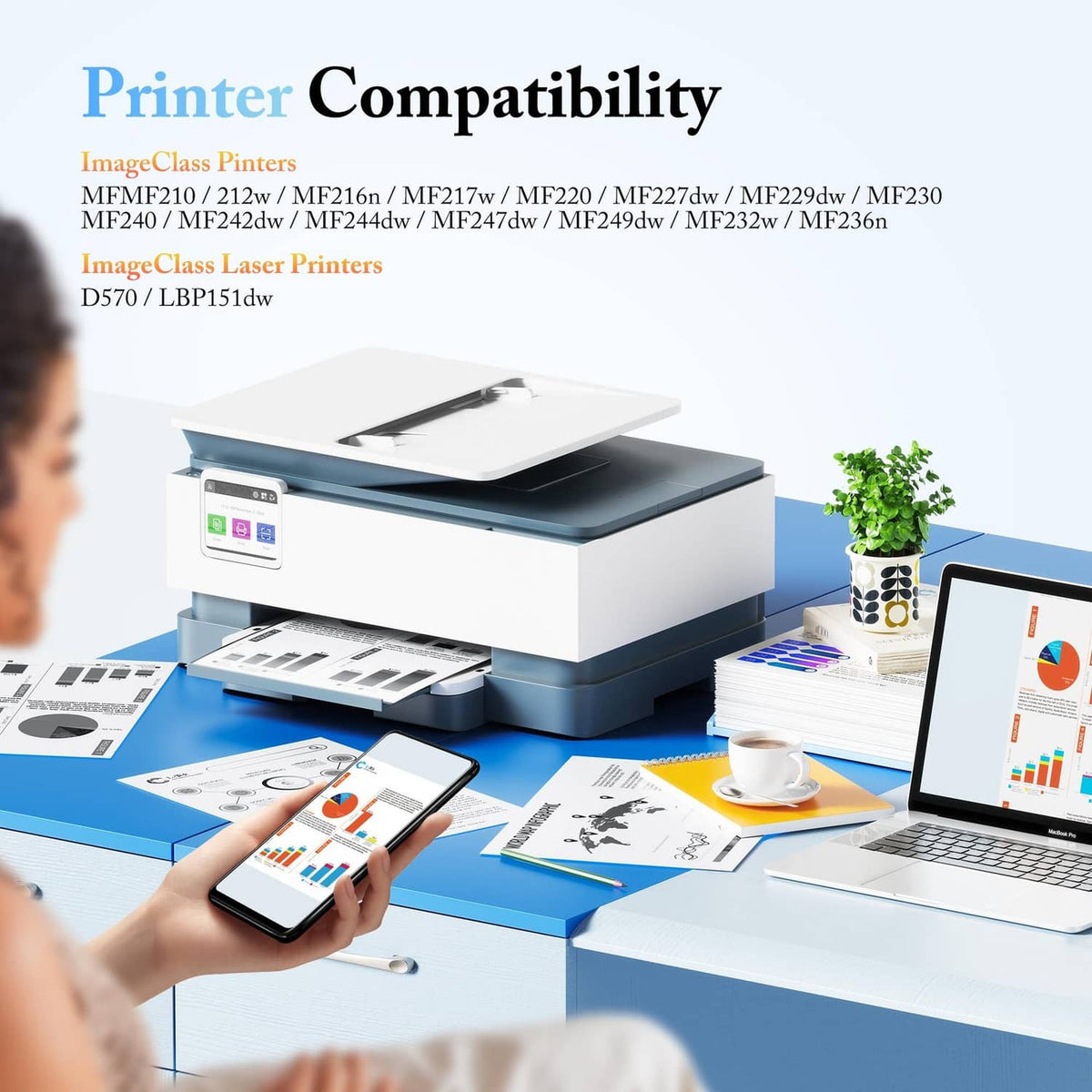 Laser printer setup showing compatibility for 137 black toner cartridges