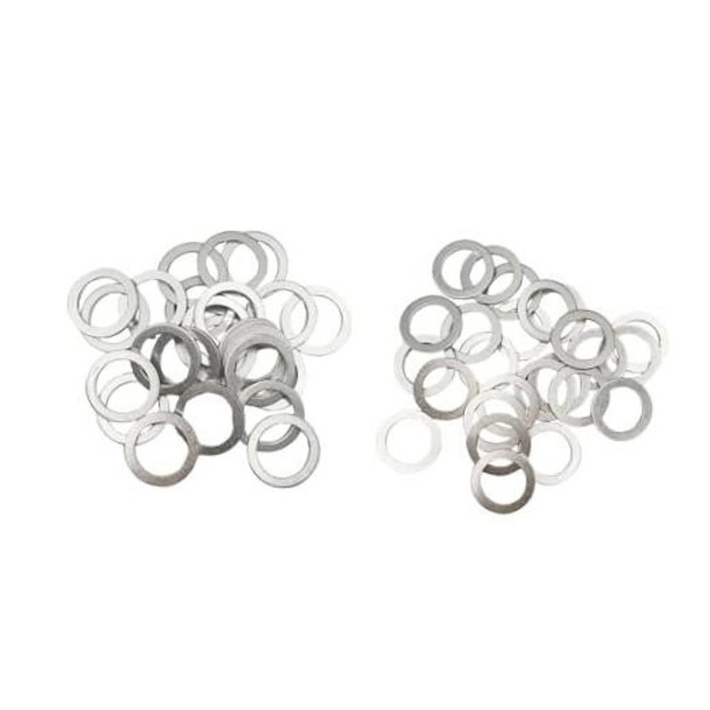 Oil drain plug crush washers set of round metal rings, mixed sizes