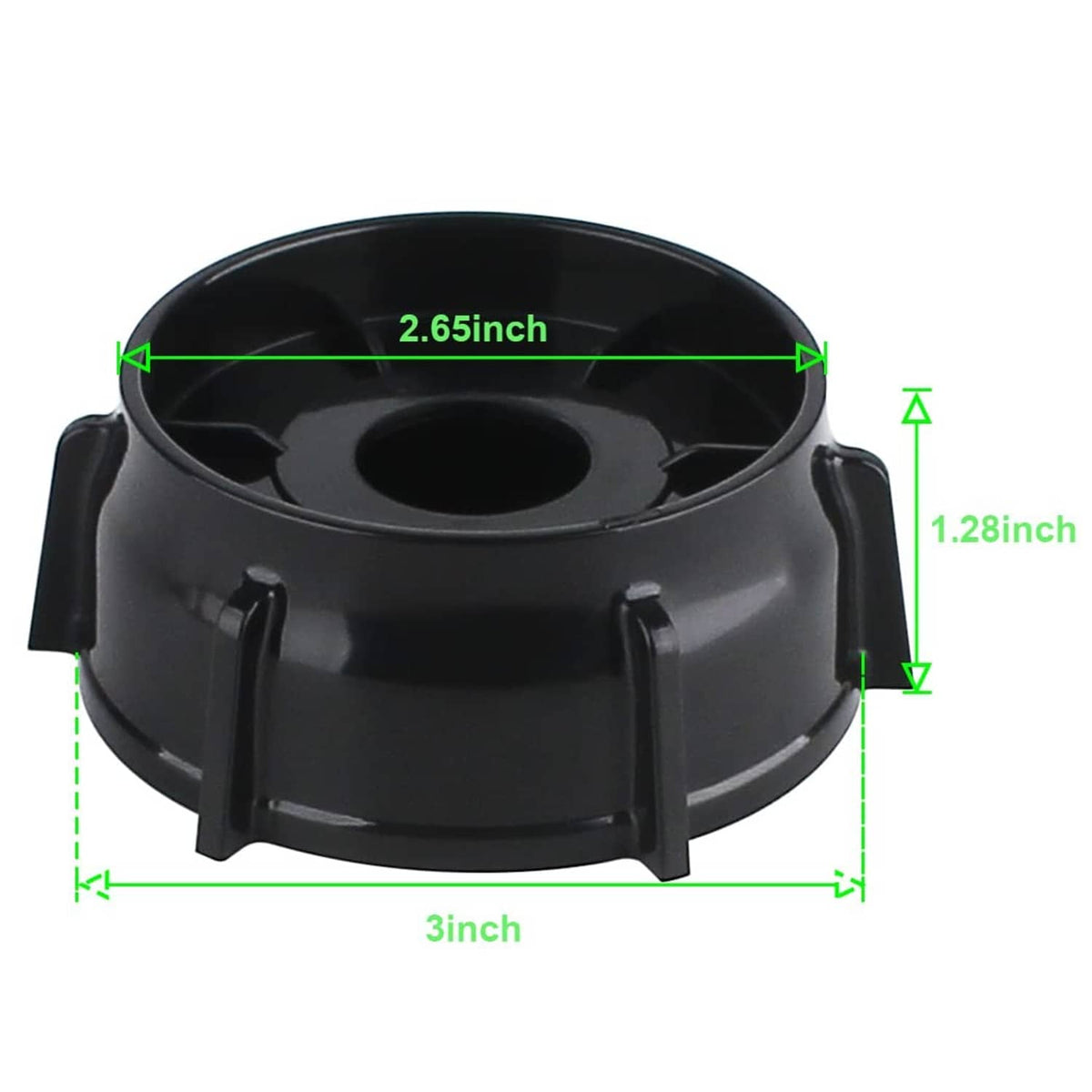 Black replacement blade base with dimensions: 3 in wide, 1.28 in high