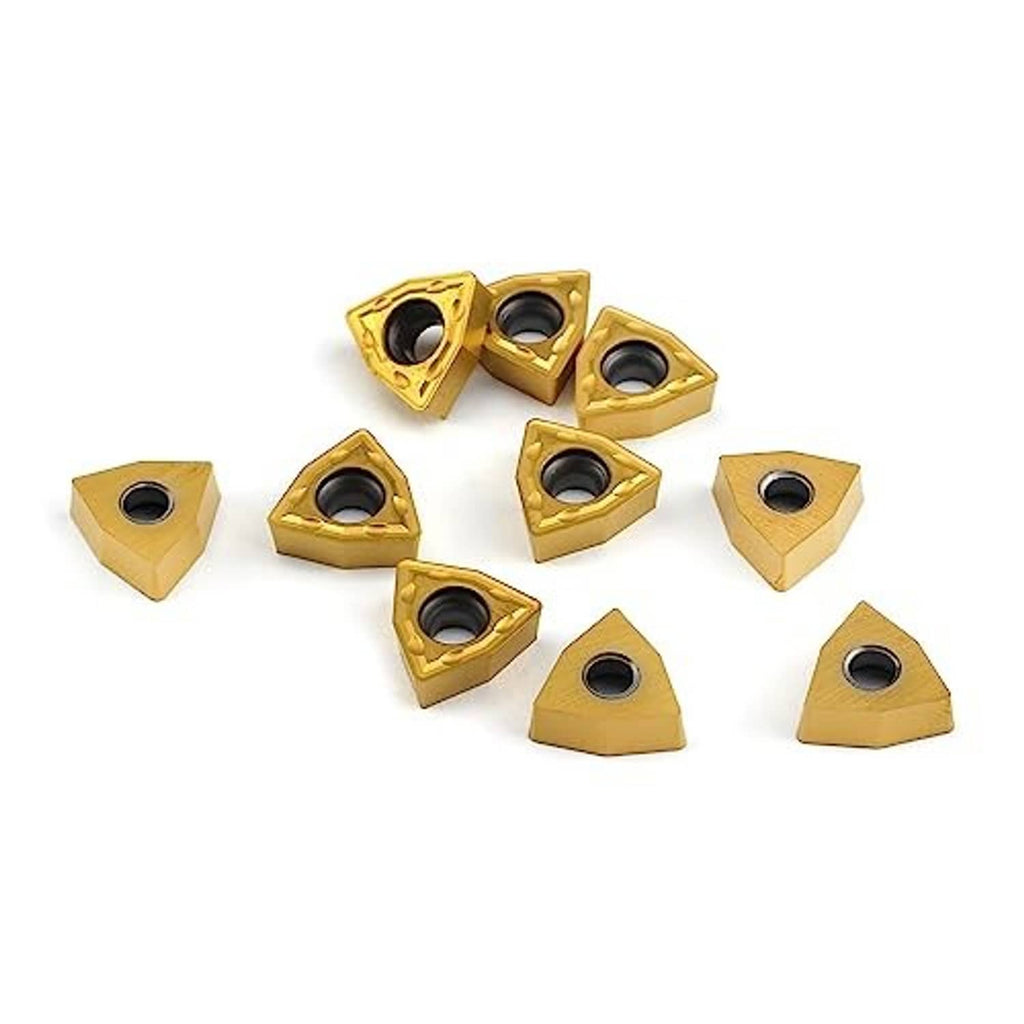 Carbide turning inserts set, triangular gold inserts with round hole, varied angles