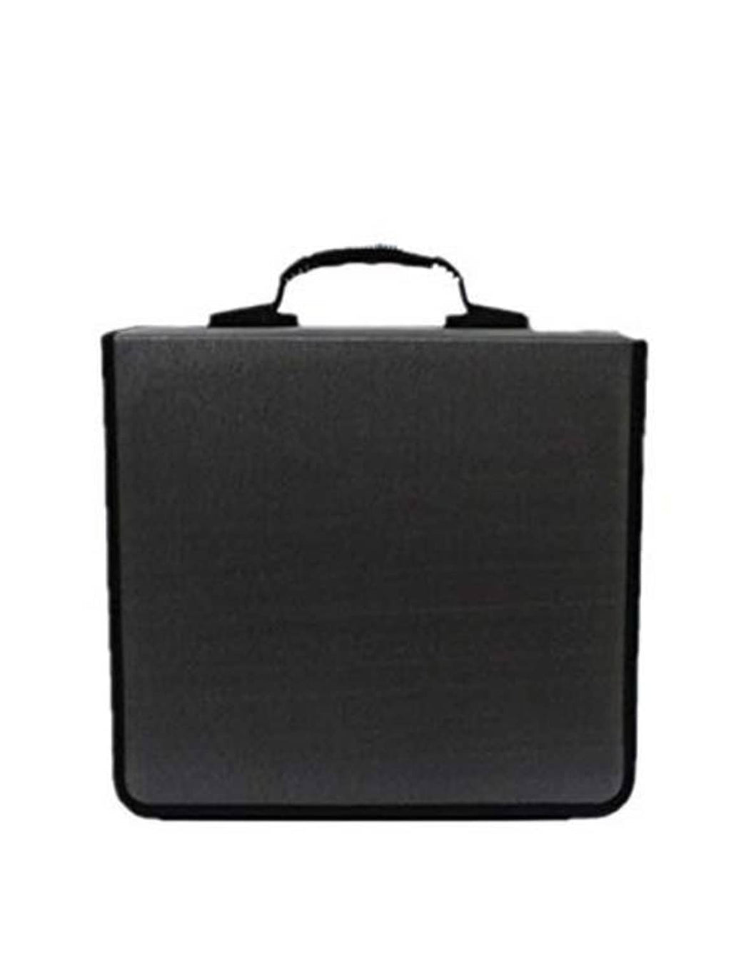 Gray CD/DVD case organizer wallet with top handle and smooth front panel