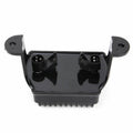 Black voltage regulator rectifier with mounting ears and electrical connector housing
