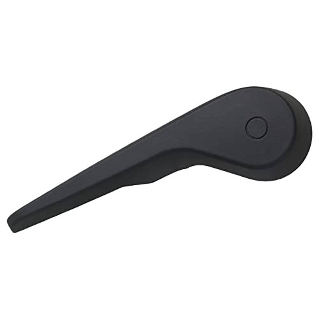 Seat recliner handle lever, dark gray/black, curved long arm with circular button