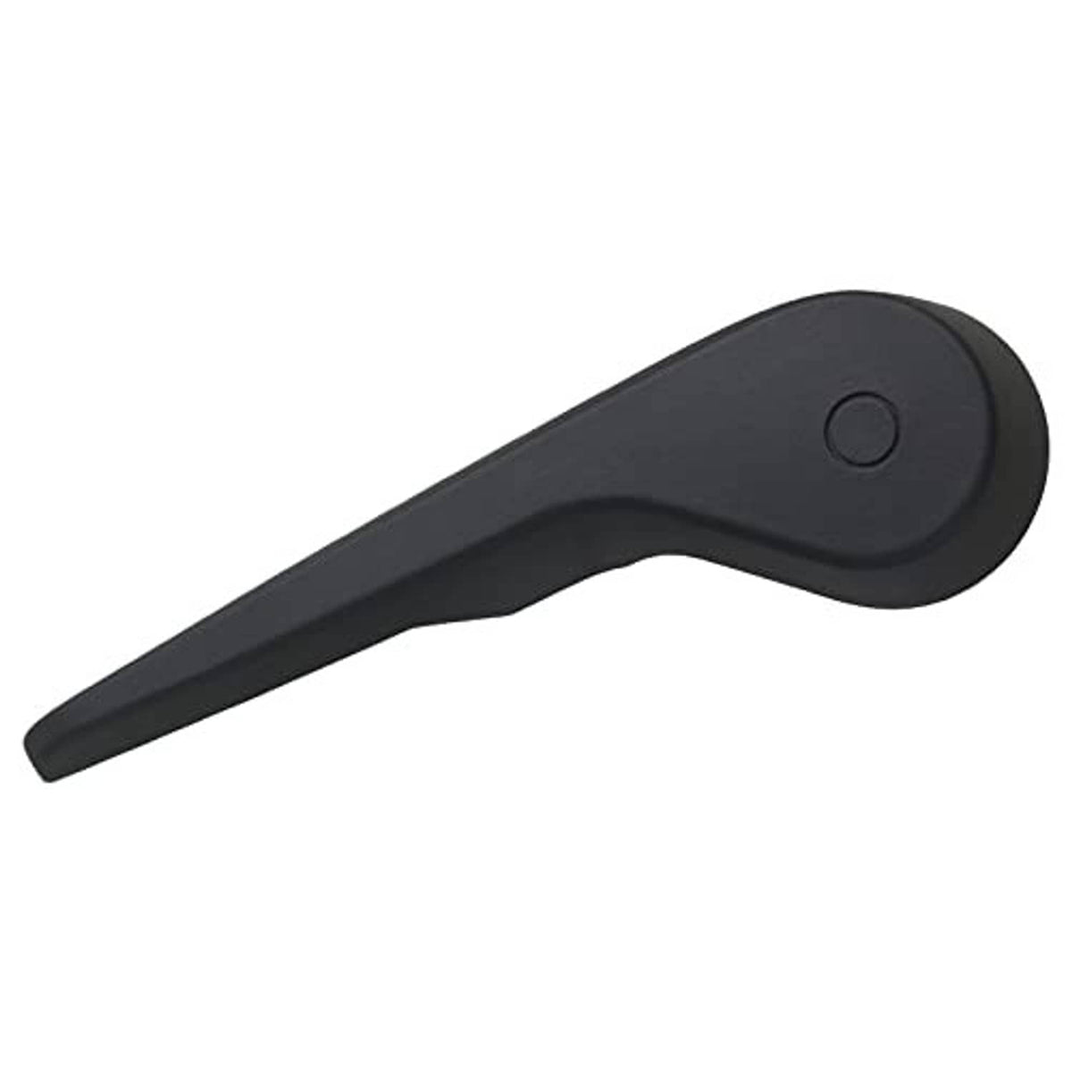 Seat recliner handle lever, dark gray/black, curved long arm with circular button