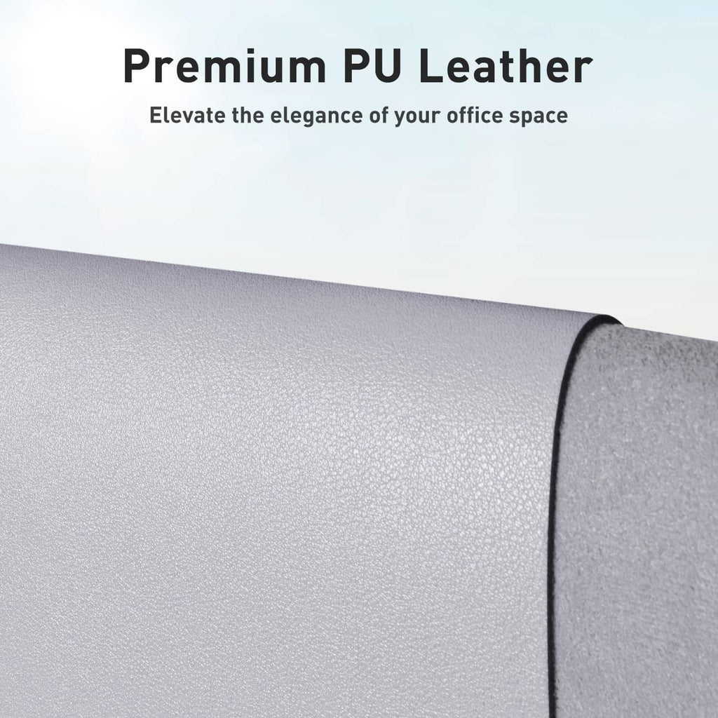 Smoky lavender PU leather desk pad protector with textured finish