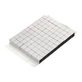 Silver-gray RF Faraday foam tiles sheet with grid pattern, adhesive backing on bottom