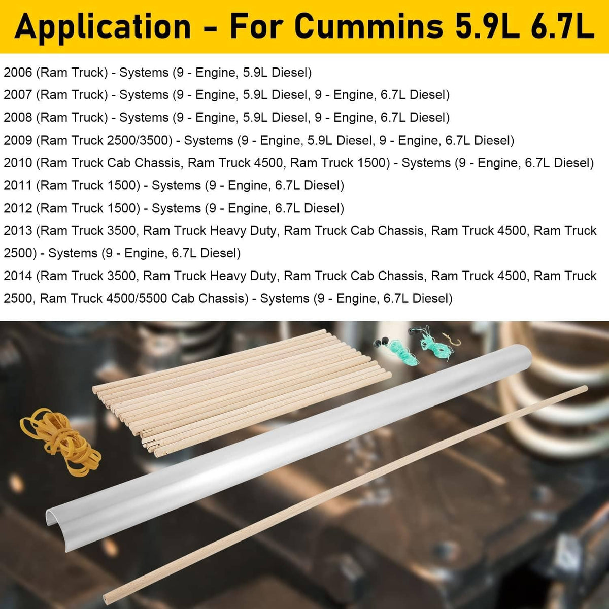 Valve lifter remover and installer tool for Cummins with metal trough and dowel rods