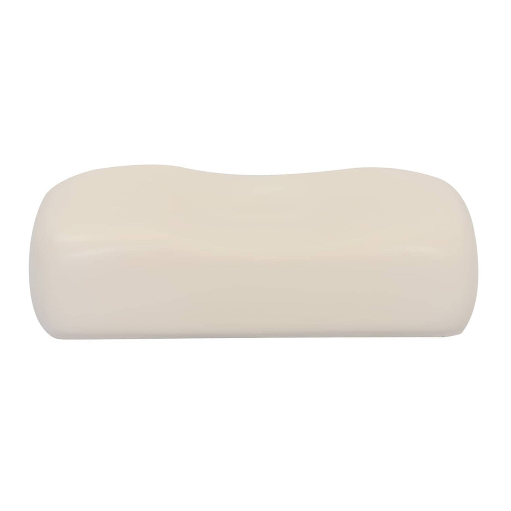 Off-white golf cart seat back cushion, rounded rectangular side profile