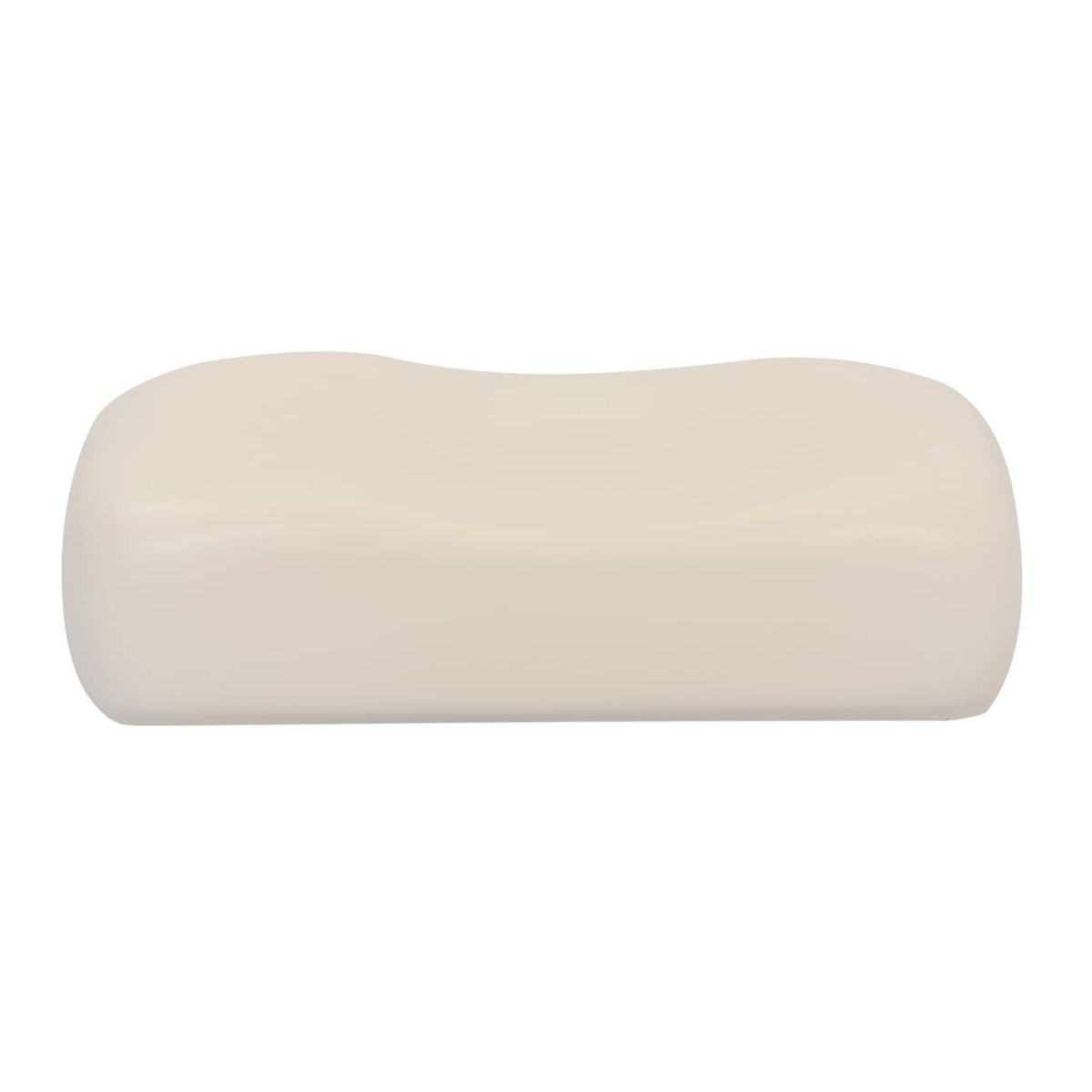 Off-white golf cart seat back cushion, rounded rectangular side profile