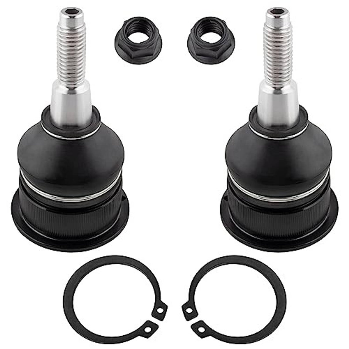 Pair of front upper ball joints with rubber boots and two seal rings