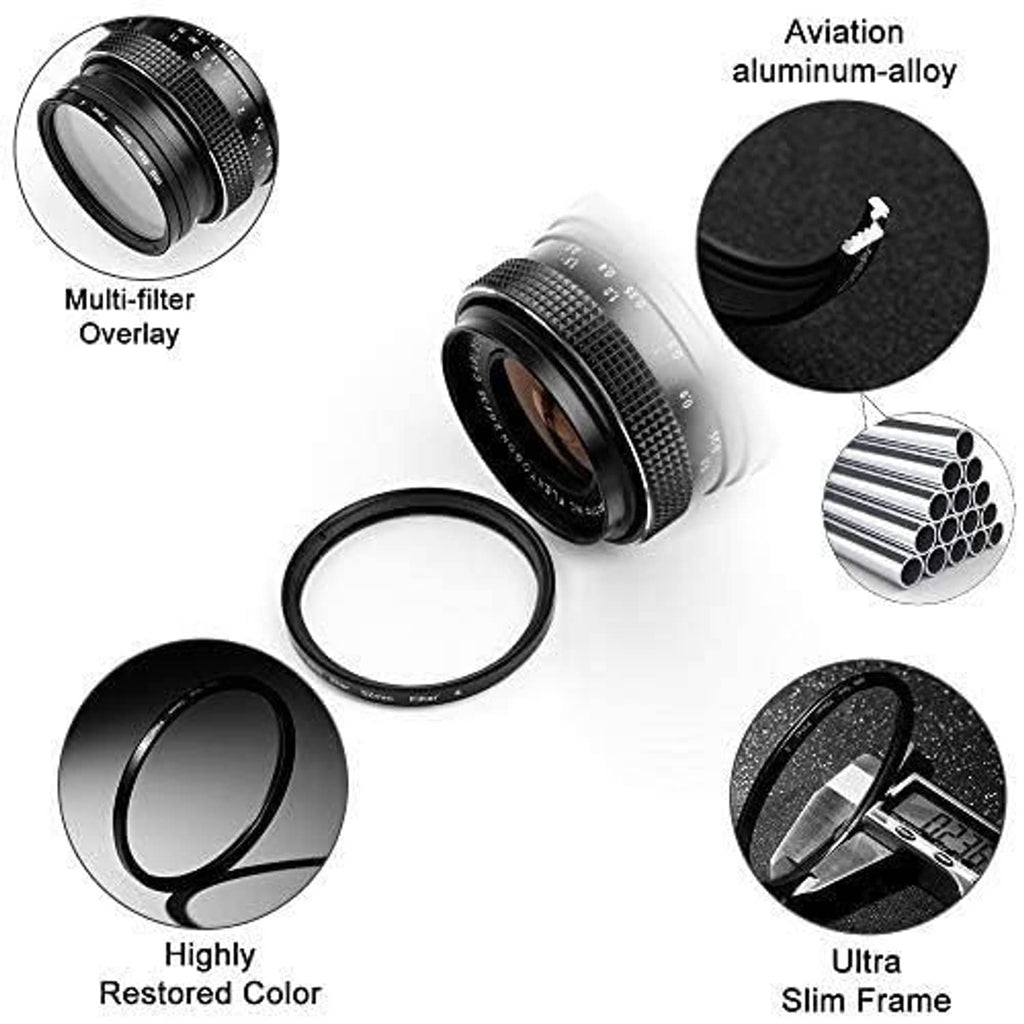 67mm star filter lens kit with metal rings and included cases and microfiber cloth