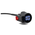 Starter wiring pigtail connector harness with blue 2-pin socket and red lock tab