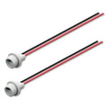 Rubber-base wire harness bulb socket leads, gray connectors with red and black wires