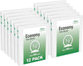 White economy view binder set with 1/2 inch round rings, holds 100 sheets, 12-pack
