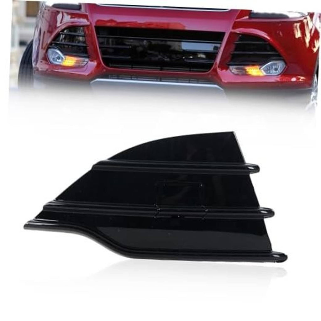 Black front bumper grille cover trim, right side, ABS plastic