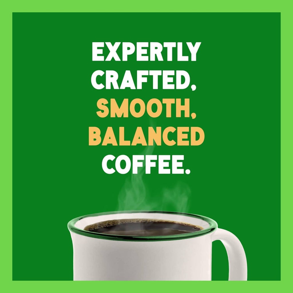 Green Mountain coffee panel with a partially visible white coffee cup