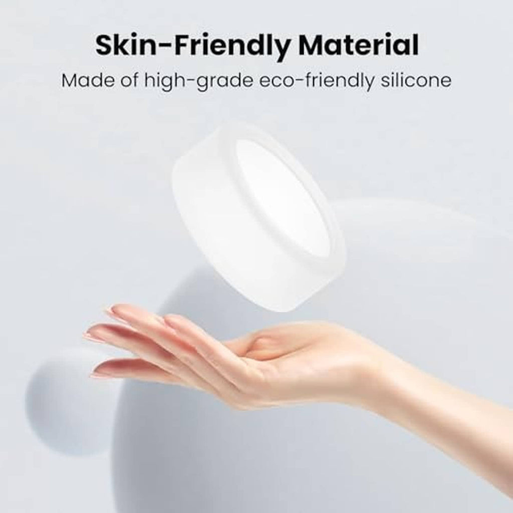 Clear silicone ring cover made for skin-friendly wear, oval opening