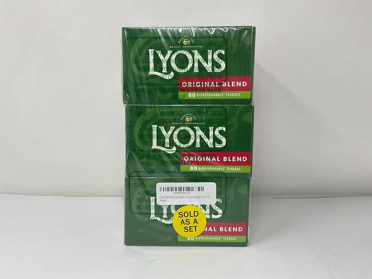 Lyons Original Blend tea bag set, three green boxes, 80 teabags each