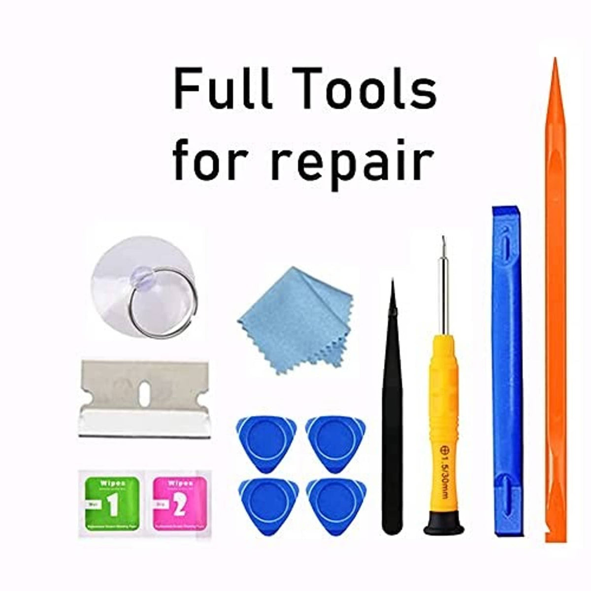 iPad screen replacement repair tools kit with suction and screwdrivers