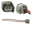 AC compressor connector pigtail harness with gray plug and red/black wires