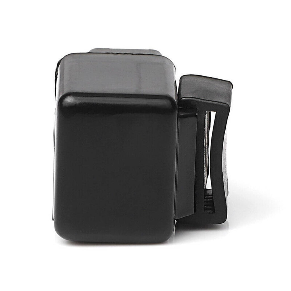 Fuel pump fan off relay, rear angle view of black casing with connector tab