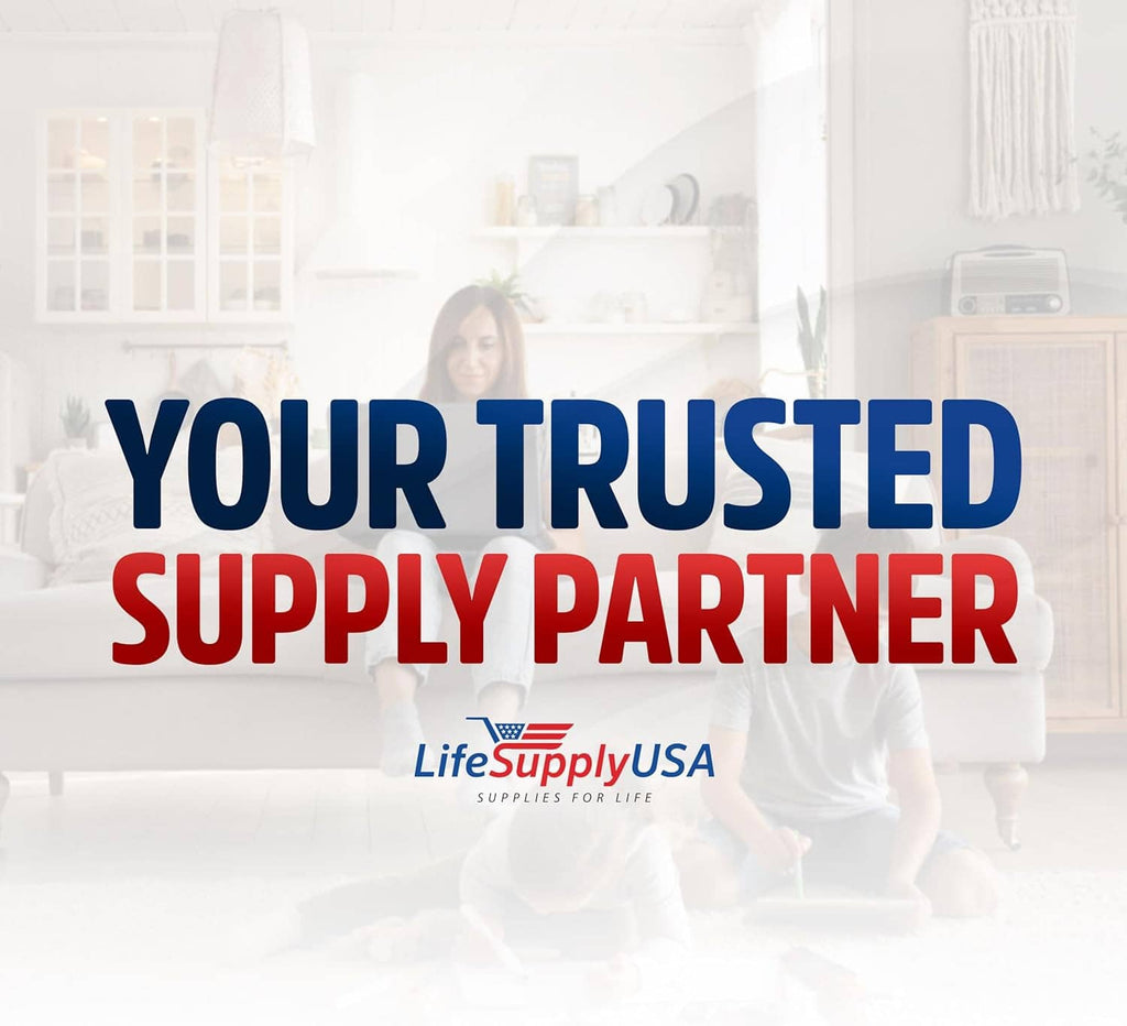 Promotional graphic reading trusted supply partner with LifeSupplyUSA logo