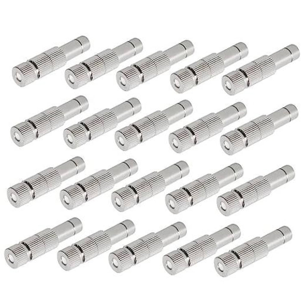 Set of silver mister nozzle tips with ridged brass body, 6mm fitting